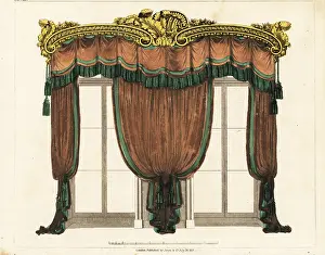 Cords: Drawing-room window curtains, Regency style
