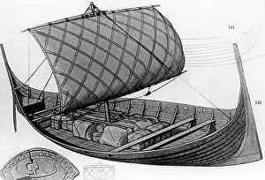 Compartment: Drawing of a viking ship