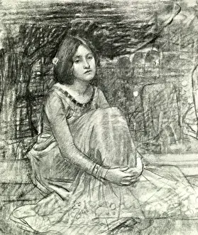 Knees: Drawing of a young woman