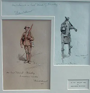 Bellecour: Two drawings of British Tommies