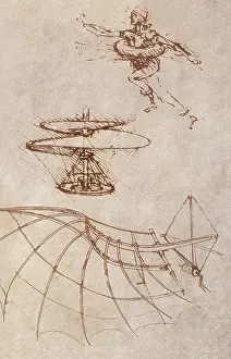 Aerodynamics: Drawings by Leonardo Divinci