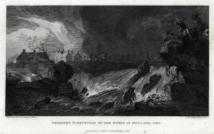 Defences: Dreadful distruction of the dykes in Holland, 1430