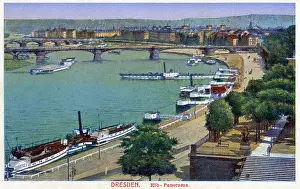 Riverfront: Dresden, Germany - Panoramic View along the River Elbe