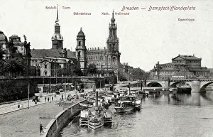 Hofkirche: Dresden, Germany - River Elbe and principal buildings