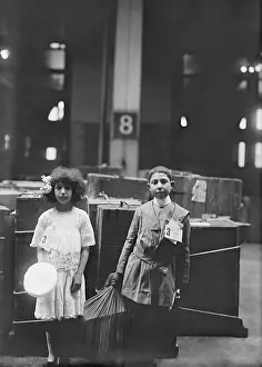 Starched: Two well dressed immigrant children tagged ?