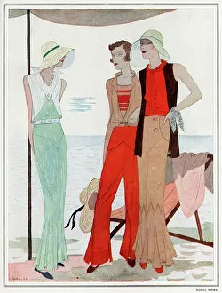 Pleated: Dresses by Marcel Rochas fashions 1930