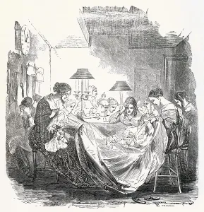 Dressmakers: Dressmakers Sewing Dresses 1853