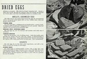 Recipes: Dried egg recipes 1945