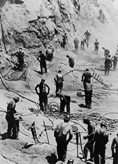 Drillers: Drillers excavating the dam foundation on ?