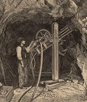 Cenis: Drilling machine with diamond bit powered by compressed air