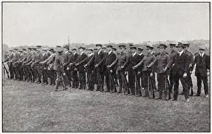 Recruiting: Drilling recuits in Hyde Park WWI