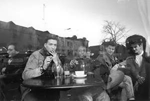 Smokes: Drinkers reflected in a Camden pub window