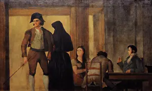Drinker: Drinkers Seated at a Table in the Cafe de Levante in Madrid