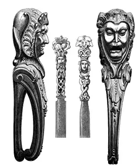 Nutcracker: Drinking vessels, dishes, cutlery, carved nutcrackers, wood