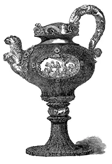 Handhold: Drinking vessels, dishes, cutlery, ewer