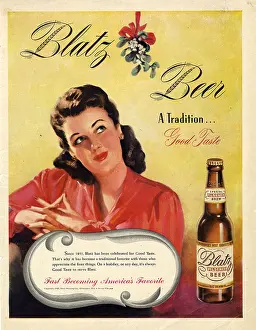 Fonts: drinks, beer, wines adverts - blatz beer, advert