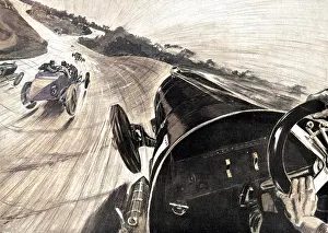 Banked: Drivers view at Brooklands