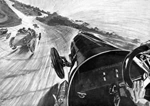 Banked: Drivers view at Brooklands