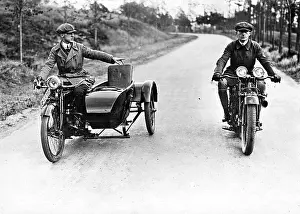 Learner: Driving school on a motorcycle, 1926