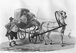 Doerbeck: Droshky carriage in Berlin, 1830