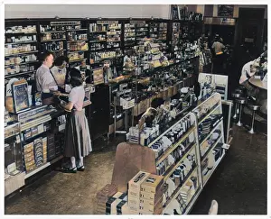 Stocked: Drugstore - circa 1950