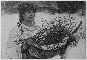 Druidic: Druid Priestess with sacred mistletoe