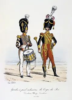 Histoire: Drummer and Drum Major of the King's Footguards