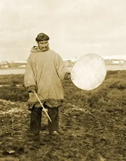 Nome: Drummer for Eskimo dance in Nome Alaska. ?