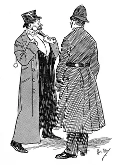 Dishevelled: Drunken Gentleman requesting a clove off a Policeman