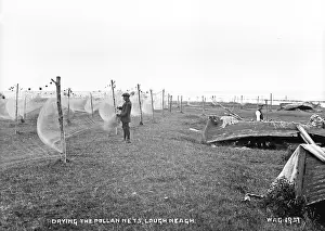Drying: Drying the Pollan Nets, Lough Neagh
