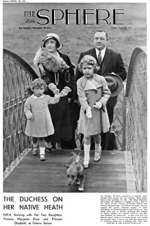 Glamis: The Duchess of York and her daughters at Glamis Station