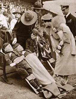 Adversity: Duchess of York talking to Crippled Cubs - Edinburgh
