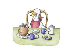 Miyuki: Duck at Christmas breakfast table