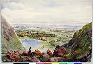 1843: Duddingston Loch. Scene from Arthur's Seat, Samson's Ribs