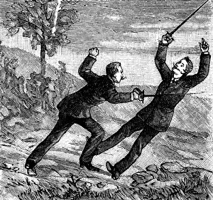 Duels: Duelists with sabres, 1887