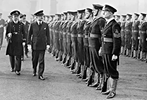 Strides: Duff Cooper at the inspection of facilities of the Royal Nav