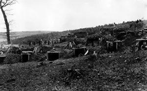 Austrians: Dugouts of the Austrian troops in Poland, 1914