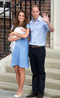 Allstar Picture Library Ltd.: The Duke And Duchess Of Cambridge With New Born Son