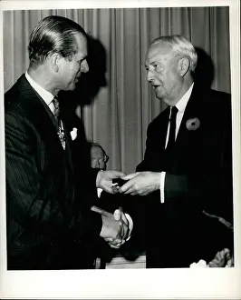 H.r.h: Duke of Edinburgh awards medal to David Bruce