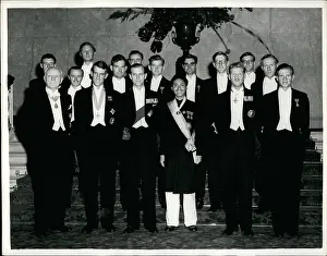 Tensing: Duke of Edinburgh with Everest expedition members