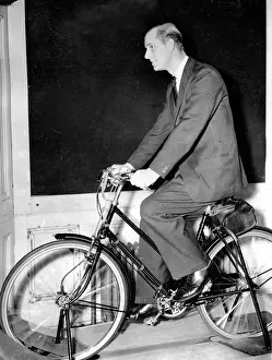 Presumptive: Duke of Edinburgh, Prince Philip, testing a bicycle