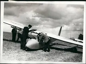Handled: Duke of Edinburgh in two-seater glider, Gloucester