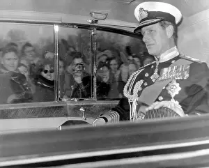 Renounced: Duke of Edinburgh in uniform in a car