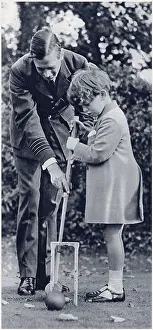 Mallet: The Duke of Kent and son play croquet