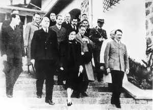 Abdicated: The Duke of Windsor with his wife Wallis Simpson visiting