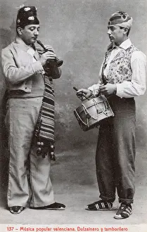 Feb17: Dulzainero player and drummer - popular in Valencia, Spain