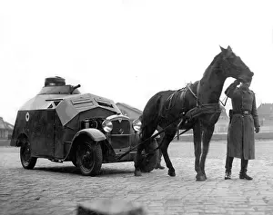 Dummies: Dummy tank on car base, 1932