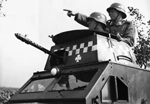 Distinctive: Dummy tank during a maneuver, 1937