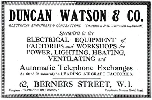 Berners: Duncan Watson & Co. 62, Berners St. W.1