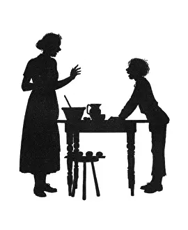 Dunce: Dunderpate and his mother with the baking